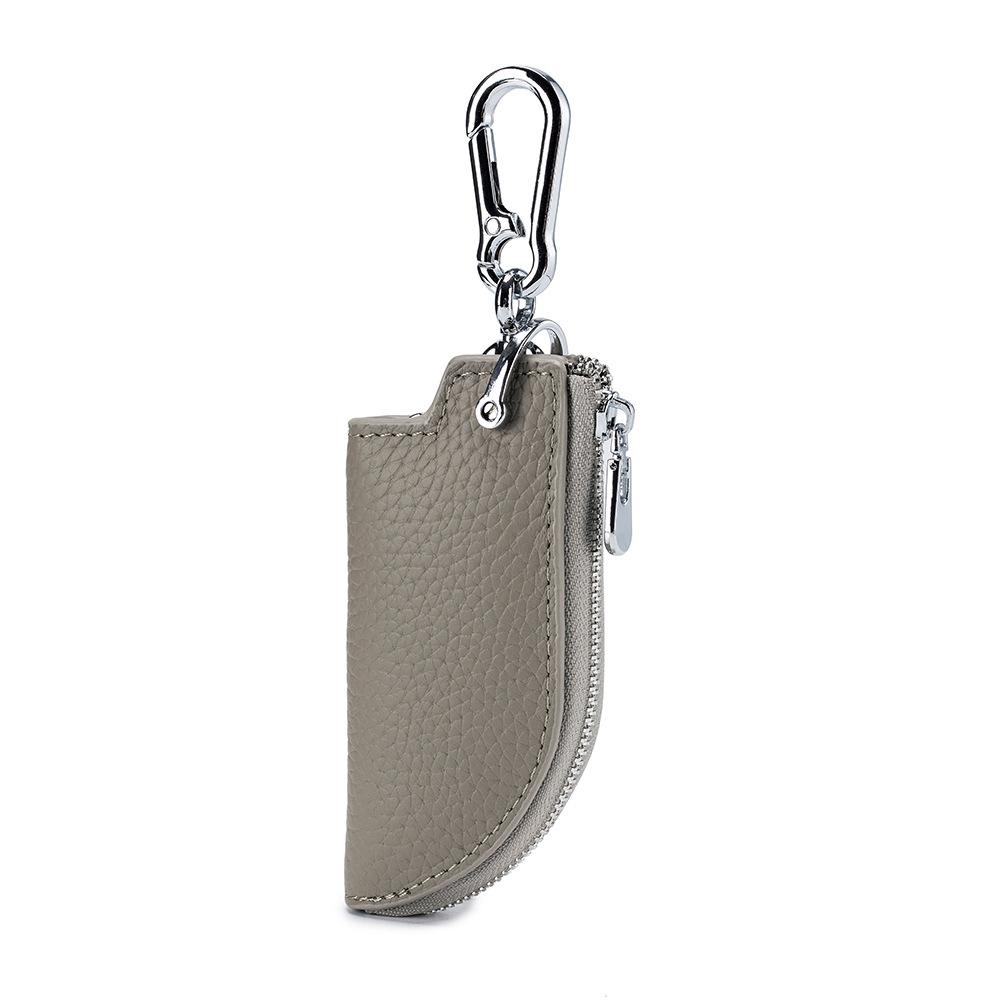 New Zipper Key Bag Men's First Layer Cowhide Waist Hanging Car Key Cover Multifunctional Home Keychain