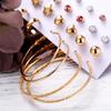 12 Pairs Fashion Exaggerated Crystal Circle Earrings