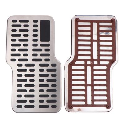 Auto Fußstütze Pedalplatte Boden Teppichmatten Rutschfest Edelstahl Fersenpolster Für LKW SUV Schwarz Beige Braun Autozubehör