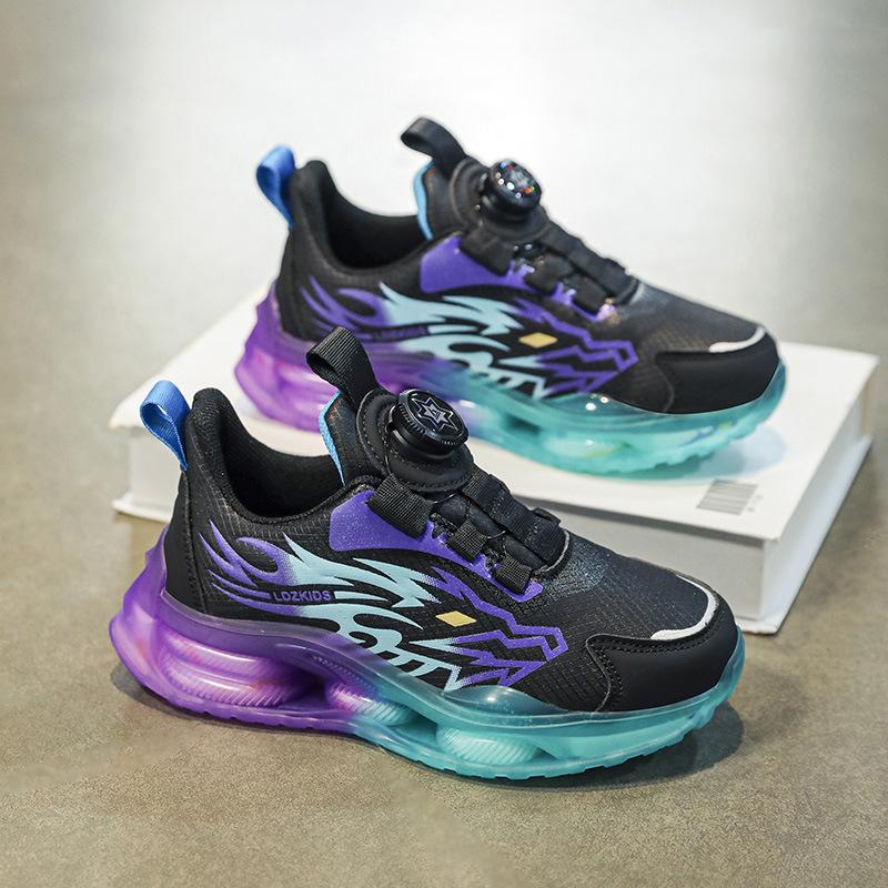 Nezha Aobing boys running shoes 2025 autumn new leather waterproof girls basketball shoes fashion sports shoes