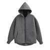 Autumn Women Gray Jacket with Hood Long Sleeve Big Pocket Zipper Jacket Coat Woman Loose Casual Outerwear Coat Tops
