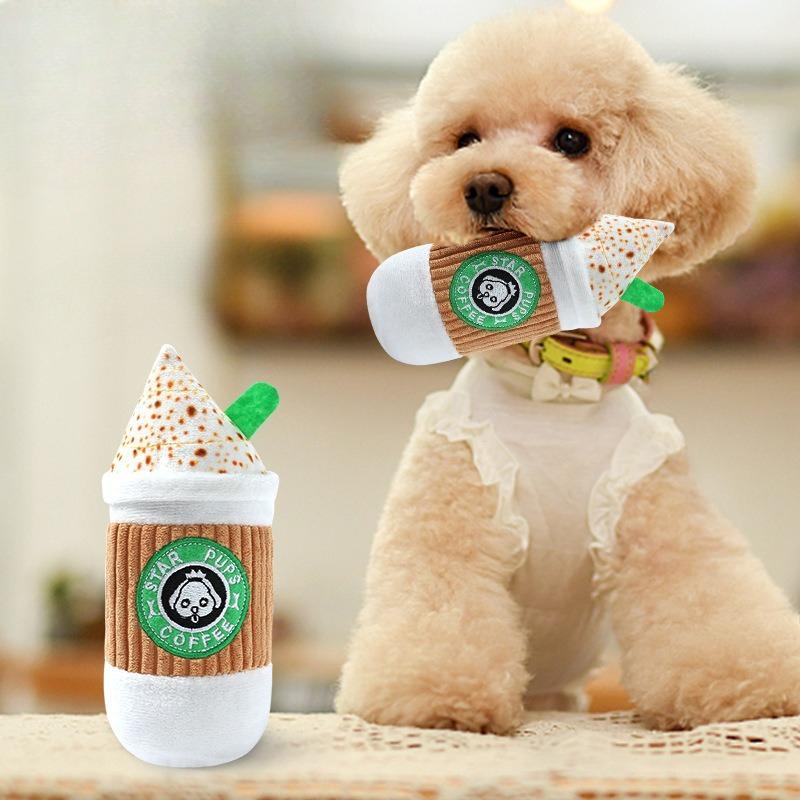 Bow Wow Pet Pizza Dog Toy Squeaky Plush One Piece Pet Teeth Teasing Toy Colorful Playset to Keep Your Furry Friend Busy
