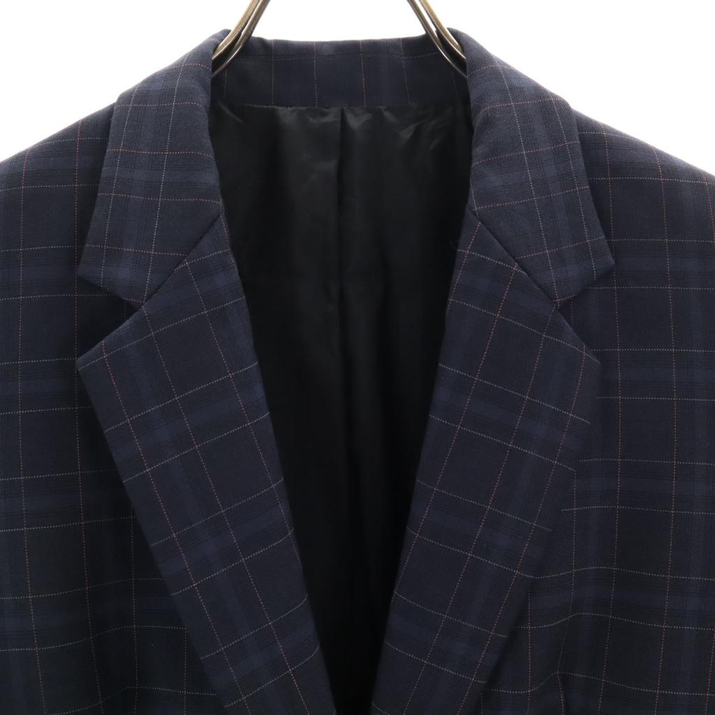 Paul Smith Made In Japan Check Pattern Tailored Jacket 40 Navy Women Used