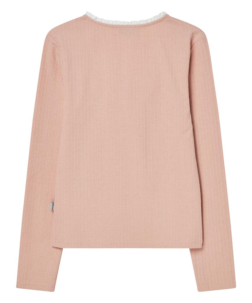 DELICCENT Lina Ribbon Slim Tee [Coral]