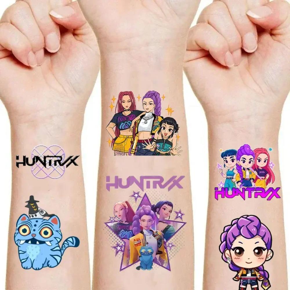 20 Stück Kpop Dämonenjäger Tattoo Cartoon Anime Dämonenjäger Aufkleber Lustige temporäre Tattoos für Fans Geburtstagsgeschenke