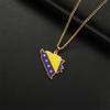  Enamel Bosnia and Herzegovina Map Pendant Necklaces Stainless Steel Women Men Charm Party Jewelry Gift