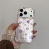 Purple Floral Full-Screen iPhone Case for 17 Pro Max/16 Pro/15/14/13 - Drop-Proof, Aesthetic Design for Women