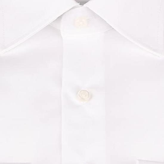 Processed Shirt Long of Collar Silhouette White 3 Neck Circumference 41cm Sleeve Length 82cm [Suit Selection] Shape-stable [Silver LINE]