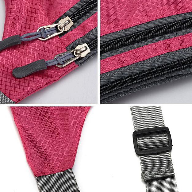 WTEMPO Outdoor Waterproof Mobile Phone Portable Waist Bags Solid Color Sports Night Running Cycling Zipper Lightweight Waist Packs