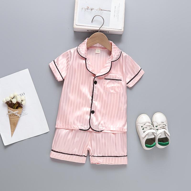 New Summer Baby Girls Clothes Suit Children Sleepwear Shirt Shorts 2Pcs/Sets Kids Boys Pajamas Toddler Costume Infant Tracksuits