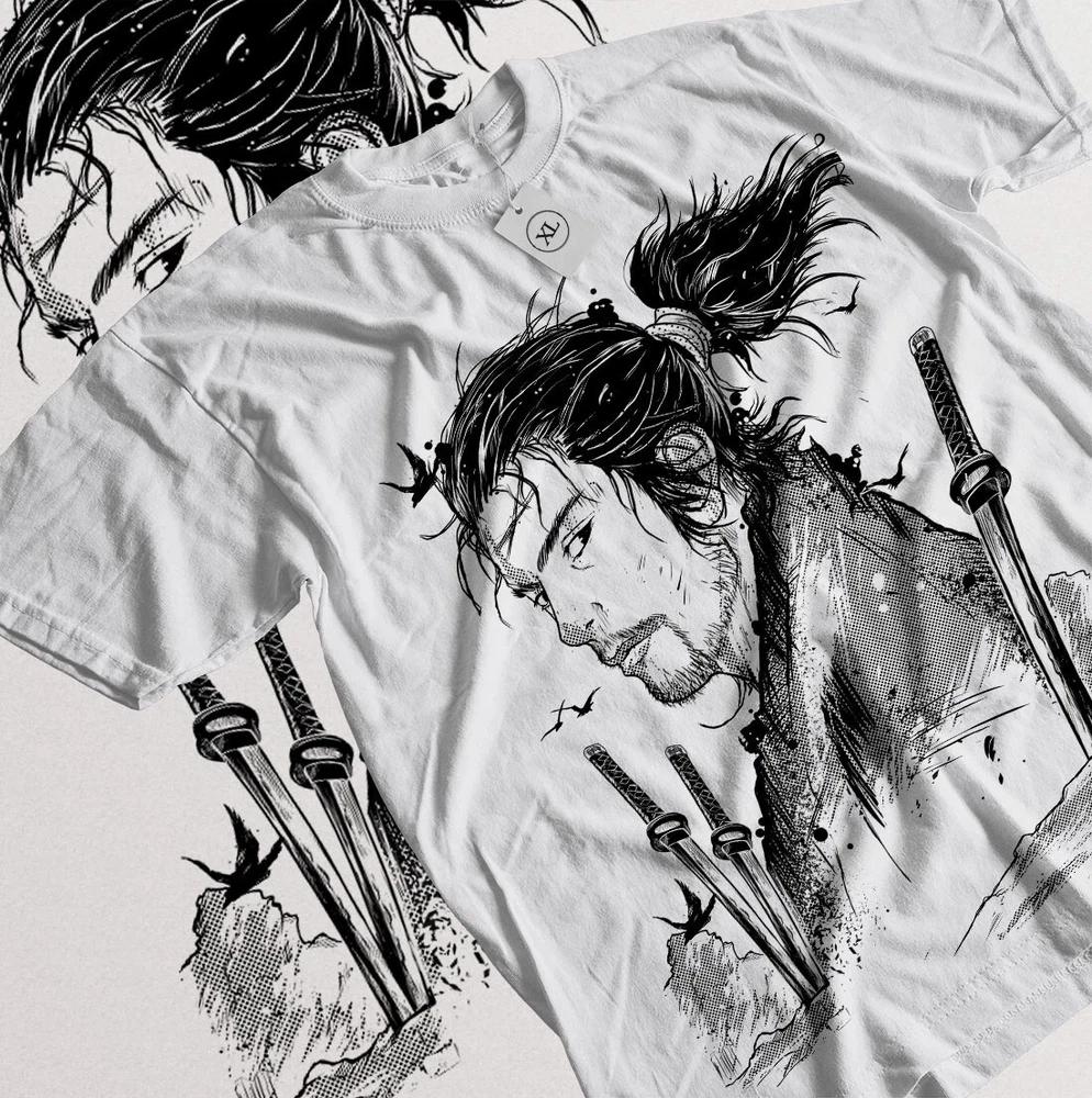 Vagabond Tshirt Musashi Miyamoto Matahachi Honiden Anime Unisexga TShirt White S