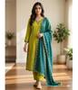 Women Bollywood Pure Silk Kurta Pant Dupatta Set Party Wear Top Tunic