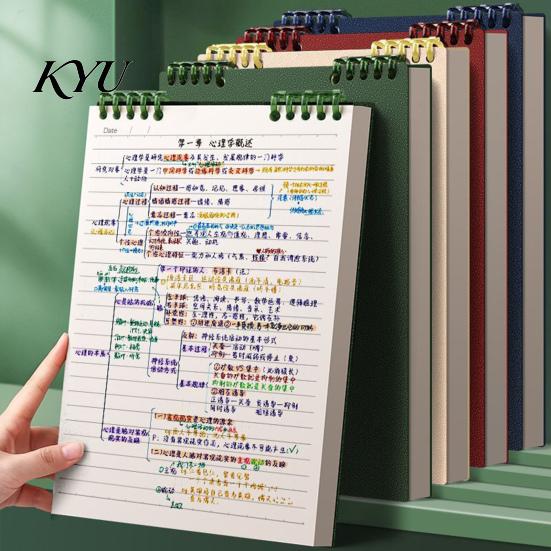 Student Study Supplies Top Bound Spiral Notebook, Premium Anti-bleed Paper Diary Book, White Notepad Portable A5 for Office School And Planning