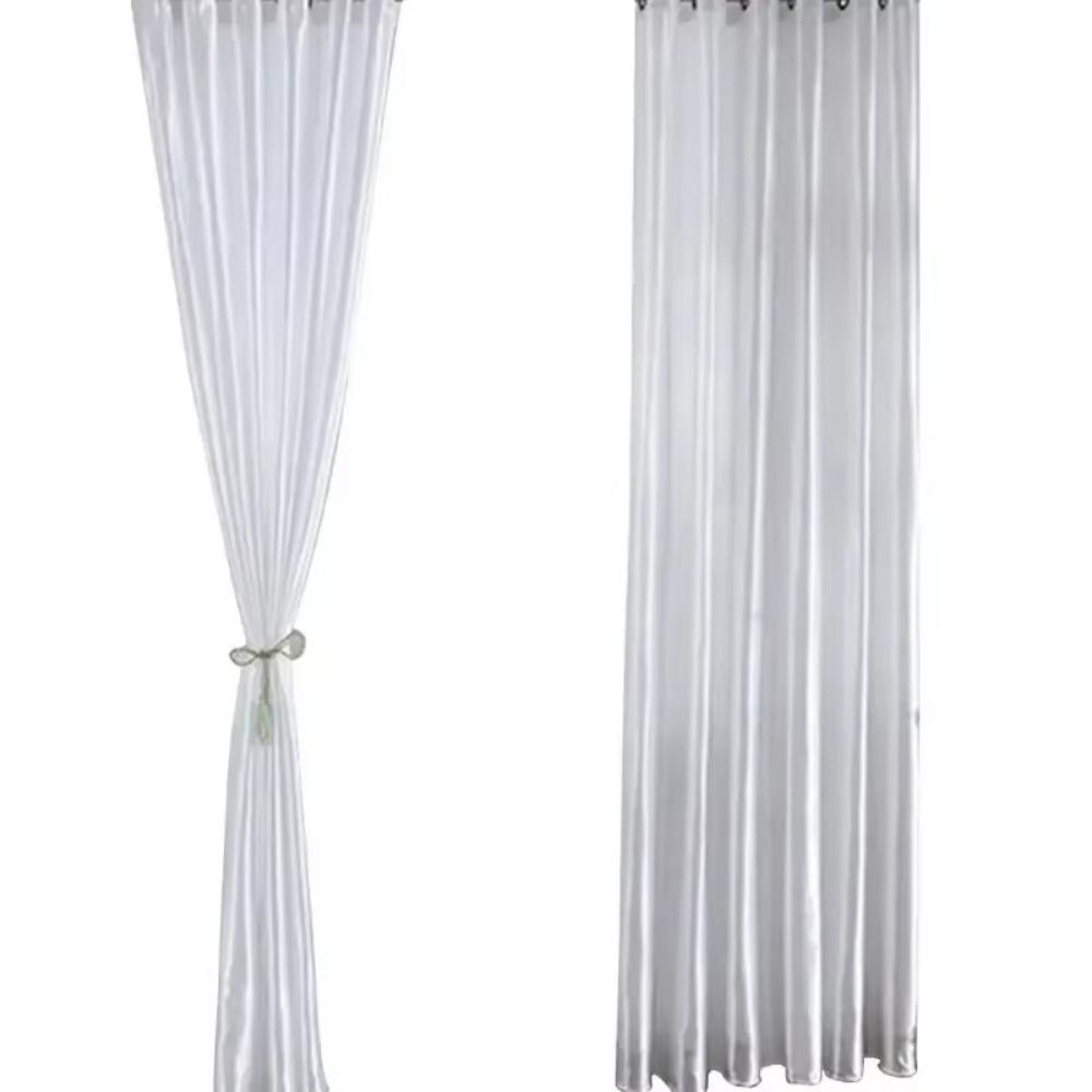 Half Blackout Window Curtain Satin Tulle Bedroom Curtain Modern Blackout Curtains  Home