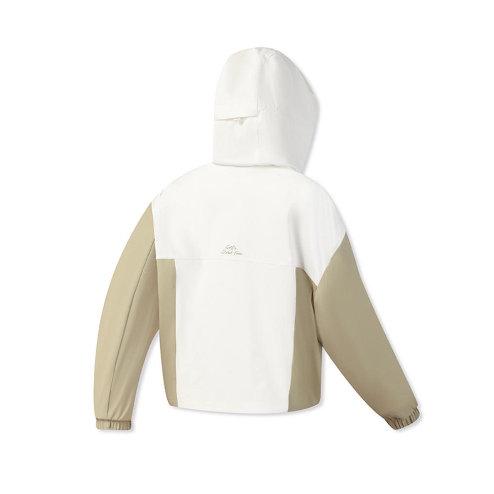 FILA Golf Series Trendy Fashion Versatile Simple Casual Sports Training Golf Hooded Woven Sweatshirt Women sweatshirt Jade-White A11W615716FWT
