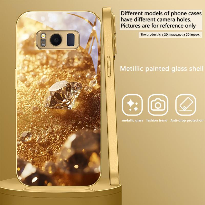 Diamants or brilliant Pour Samsung Galaxy S20 FE S21 S22 S23 Plus S24 Ultra S25Ultra S21+ S9+ S22Plus Coque de téléphone en verre doré