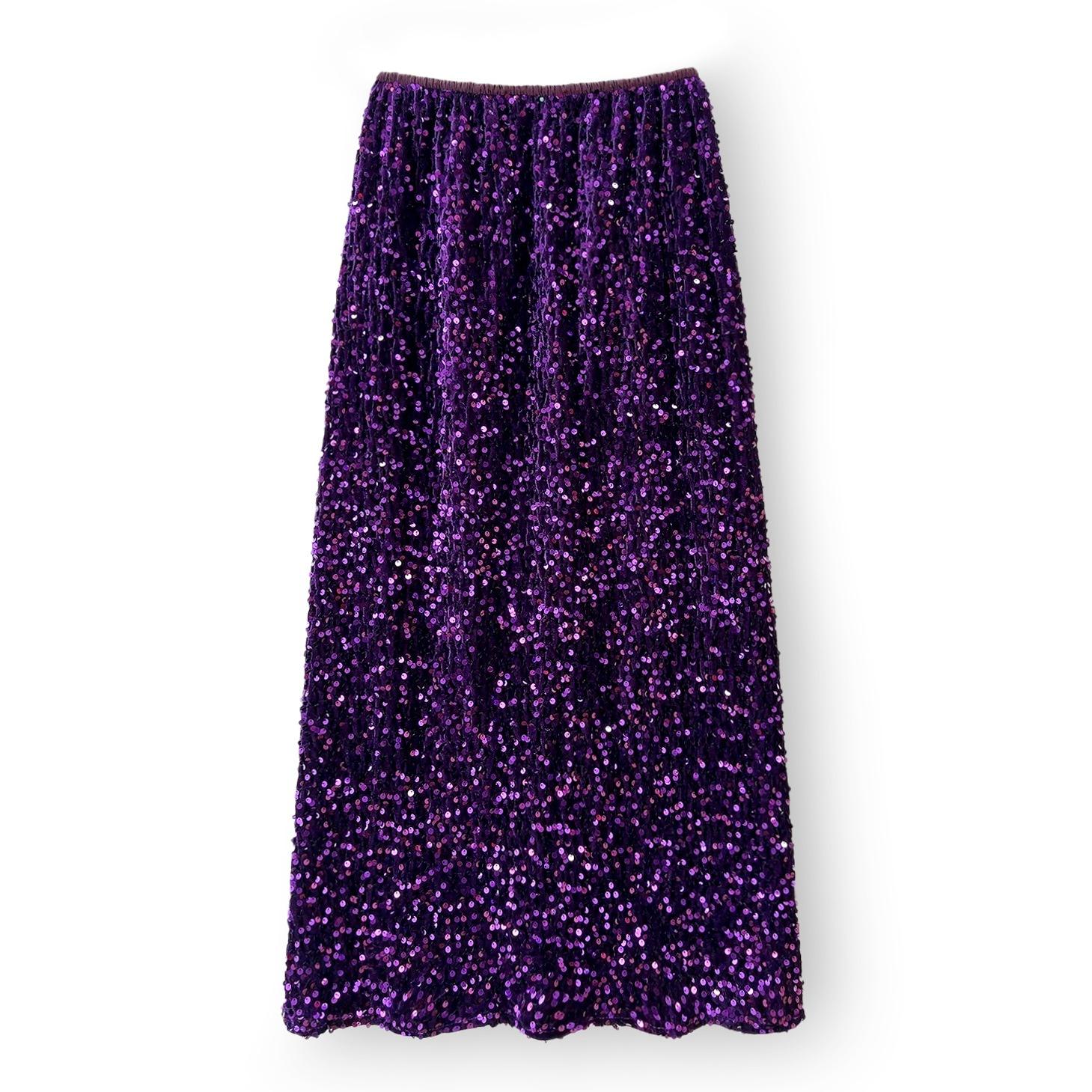 

Бархатная юбка-бретелька с блестками, женская посылка, юбка на бедрах, винтажная прямая юбка средней длины, весенне-осенне-зимняя юбка One Size