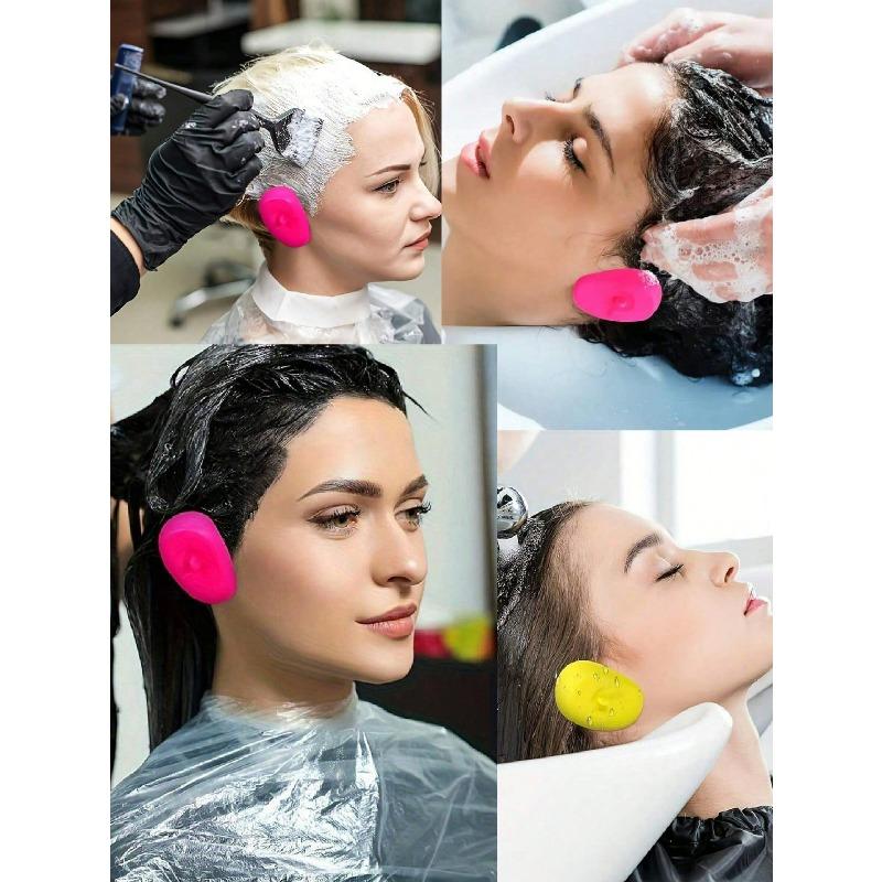 1 Pair Salon Grade Ear Covers Suitable For Dyeing, Showering Silicone Material, Salon Hair Dye Shower Ear Protector, Silicone Hair Dye Ear Covers
