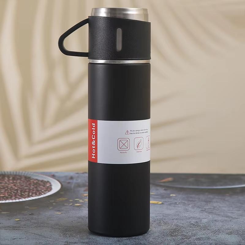500ML Stainless Steel Vacuum Flask Gift Set Office Business Style Thermos Bottle Outdoor Hot Water Thermal Insulation Couple Cup