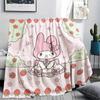 1PC My Melody Print Flannel Blanket, High quality All Seasons, Home Decor, Warmth and Comfort, Perfect for Christmas Gifts