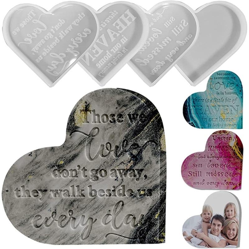 Heart Resin Silicone Mold Heart Candle Mold Non Stick Easy to Demold for DIY Candle Soap Plaster Ornament Home Decor