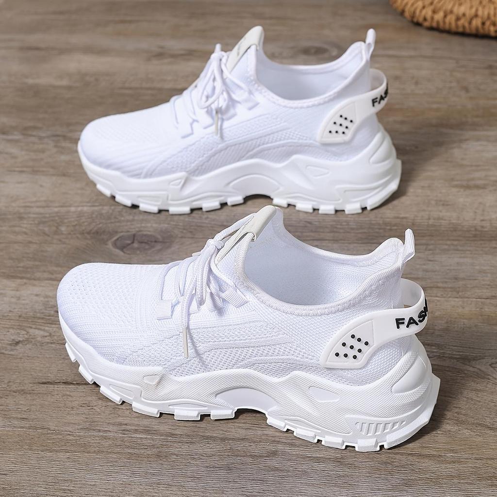Lightweight Breathable Knit Sneakers - Women's Comfortable Low-Top Running Shoes with Soft Sole for All Seasons