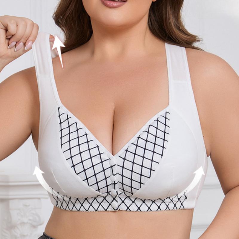 High Impact Front-closure Supportive Wireless Workout Bra Sexy Bra Plus Size Underwear Wire-free Vest Style XL-4XL