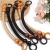 1pc Wooden Handbag Handle Rope Vintage Woven Wooden Bead Handbag Handle For DIY Crafts Bag Strap Replacement Handbag Accessories