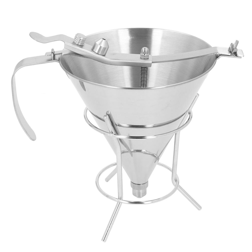 Confectionery Funnel with Stand Stainless Steel Baking Funnel Cake Decorating Tool for Home