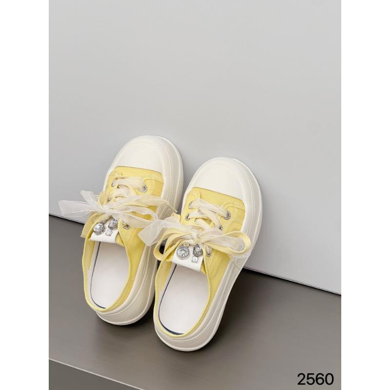 

Thick-bottomed bag head slippers for women to wear summer new versatile lightweight muffin height-increasing lazy casual slippers 40 жовтий