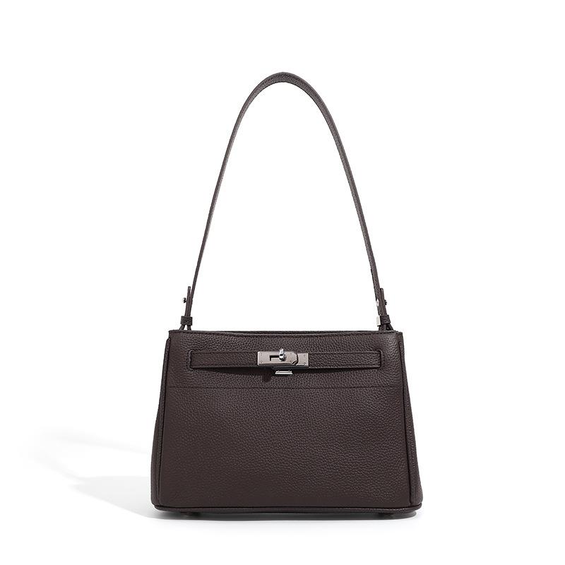 

Женская сумка из натуральной кожи, верхний слой коровьей кожи, замки, модный новый стиль, простая для поездок на работу, на плечо, подмышку, кроссбоди 24*10*16