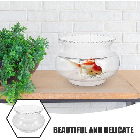 

POPETPOP Прозорий настільний акваріум Пластиковий акваріум для рибок-півників Золотих рибок Декоративний акваріум для дому Офісу Унікальний дизайн для демонстрації рослин та рибок