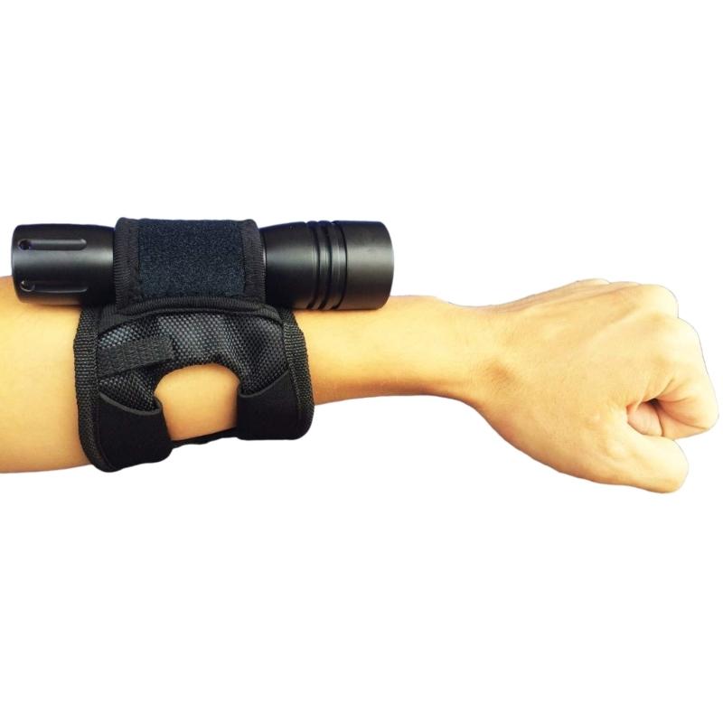 Underwater Diving LED Torch Flashlight Holder Adjustable Hands-Free Flashlight Holder Hand Arm Mount Wrist Strap Glove