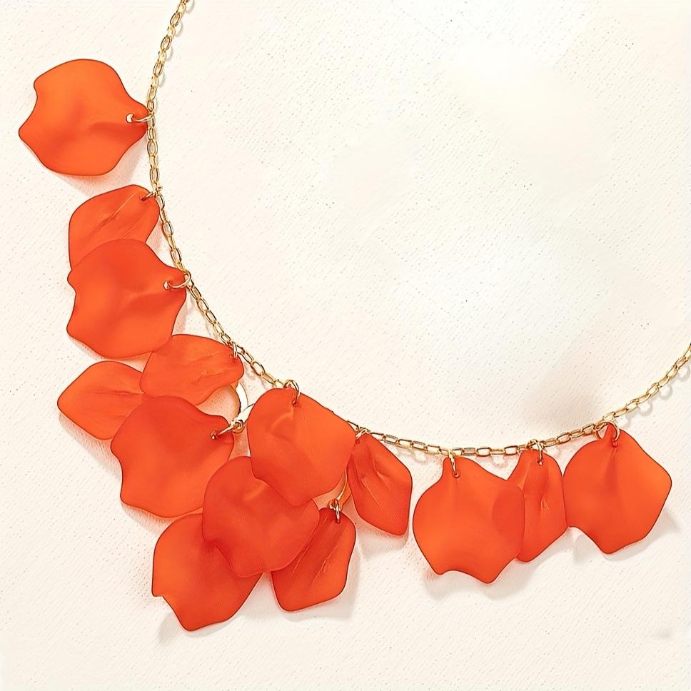 Petal Tassel Necklace, Niche Minimalist Design, Clavicle Chain Earrings, Fashionable, Light, Luxury and Cold