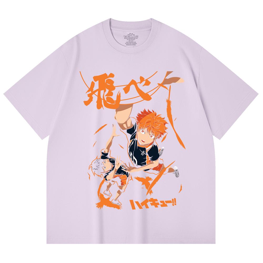230 Gsm 100% Cotton Haikyuu V10 Hinata Tobio Print Unisex Heavy Cotton T Shirt
