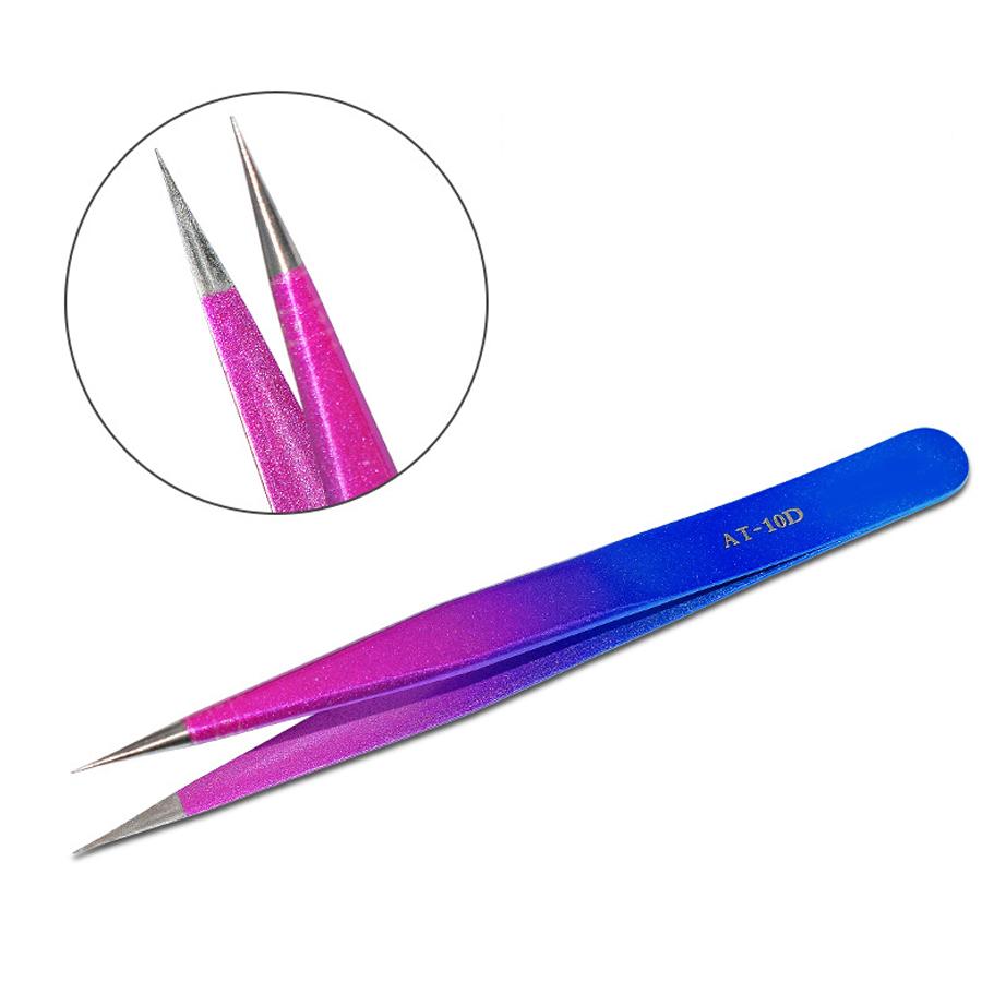 Stainless Steel Precision Eyelash Extension & Nail Art Tweezers, Beauty Tool for Lash Lifting & Rhinestones Applying