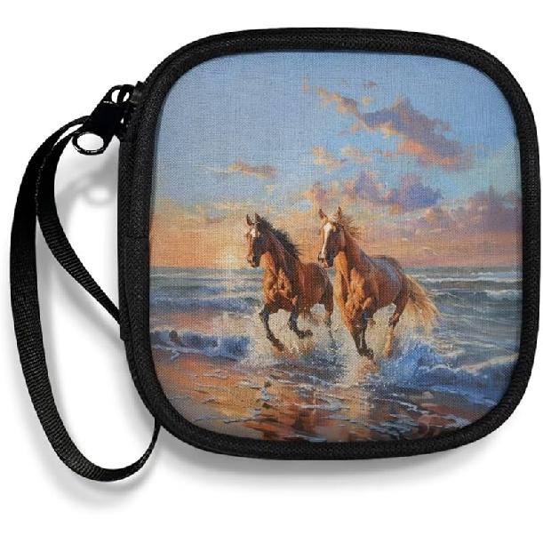 Mushrooms and Moon Carrying Earphone Case Pouch Storage Bag Holder-Earbud Case Headphones Storage Bag Pouch for Headphone, Bluetooth