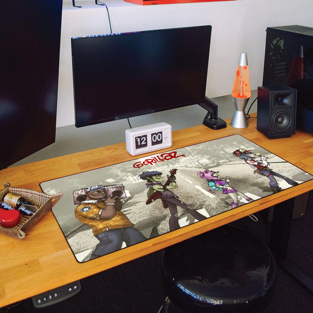 Virtual band Demon Days G-Gorillaz q Mouse Pad Large Desk Mat Keyboard Ergonomic Office Rubber PC Non-slip Anti-fray Home Custom
