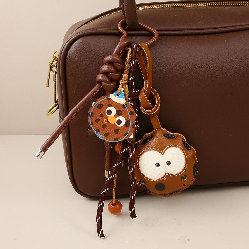 Handmade Pu Cookie Bag Charm With Fruit Pattern For Casual Daily Use