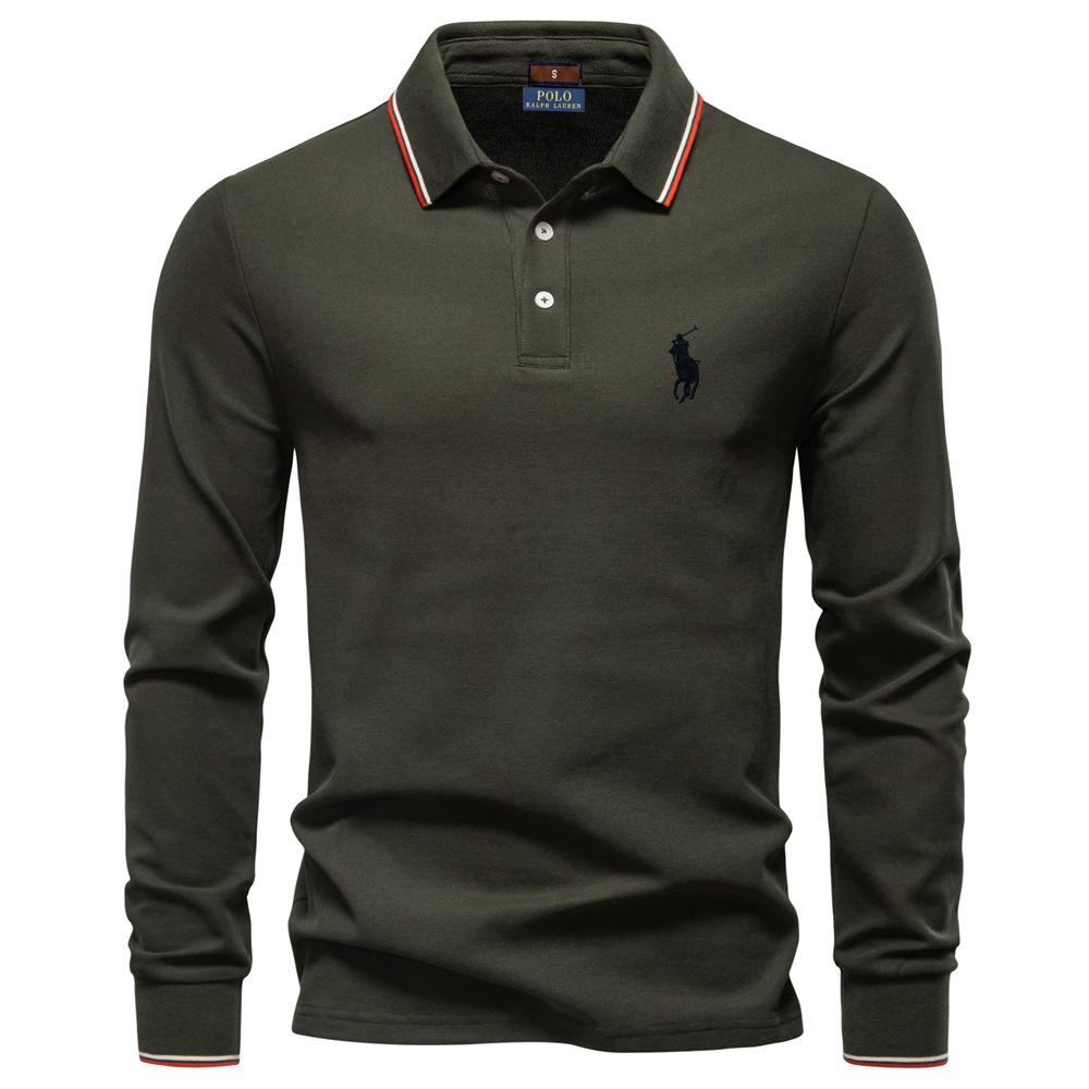 

MINISO Polo Ralph Lauren Осінній Новий Жіночий Поло з Вишивкою з Довгим Рукавом, Однотонний Жіночий Топ з Комірцем, Універсальне Поло S