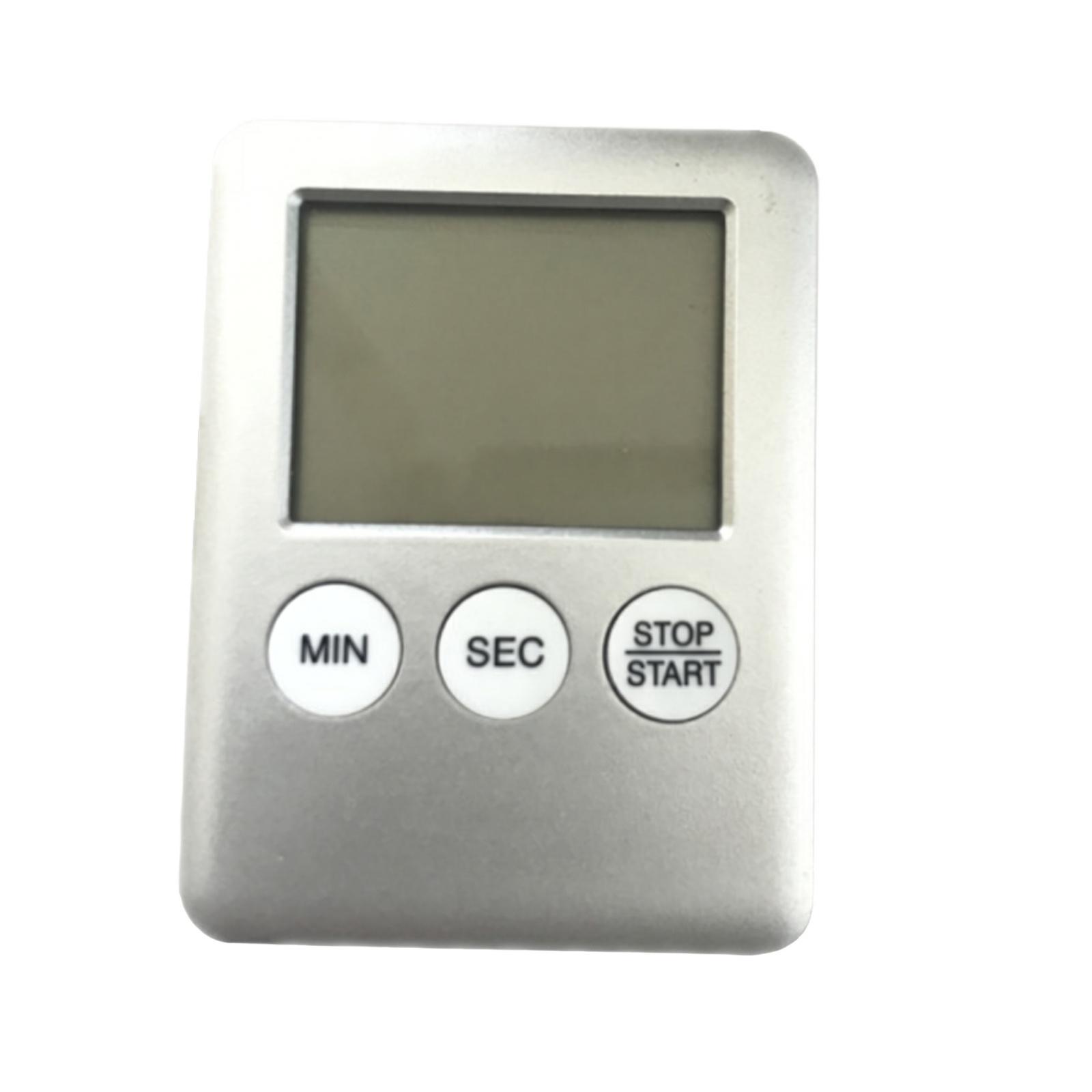 

Digital Kitchen Timer with Large LCD Screen Easy Operation Minute Second Countdown Timer for Cooking Baking and Time Management One Size серебряный
