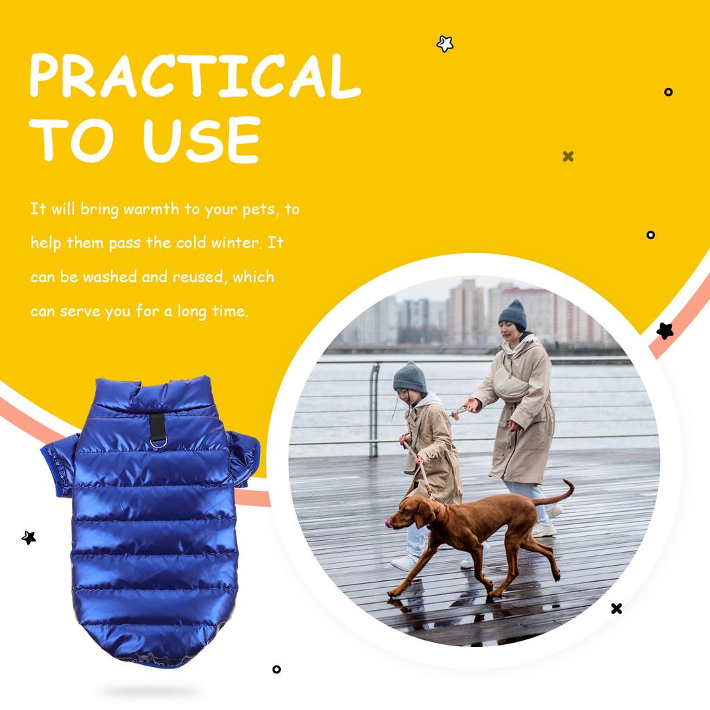 Pet Cotton Padded Jacket Winter Dog Clothing High Class Vest Fashion Decorative Puppy Thermal Kitten Coat
