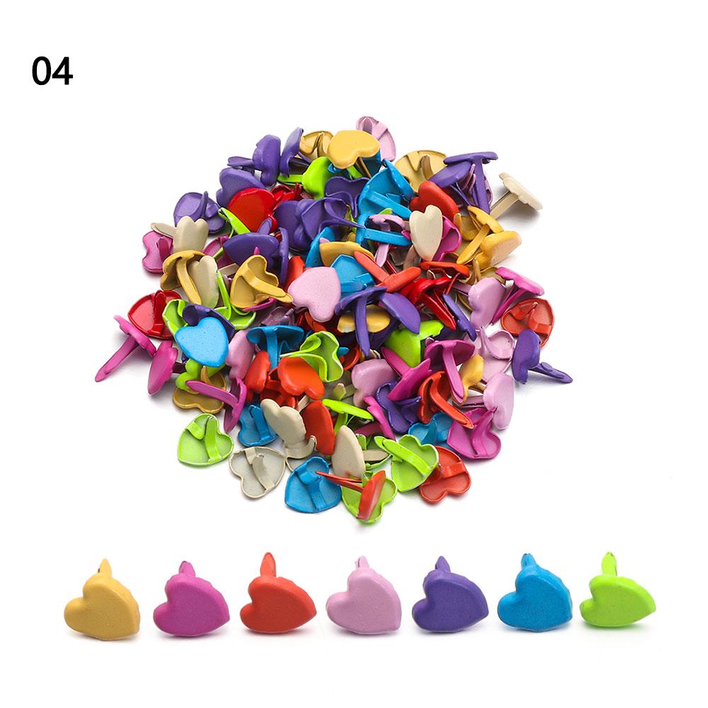 100Pcs Metal Brad Studs Spikes Plated Mini Brads Scrapbooking Embellishment Clasp Fastener DIY Photo Album Crafts Decoration