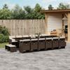Vidaxl 17-Cz. Garden Furniture Set With Cushions, Brown, PE Rattan