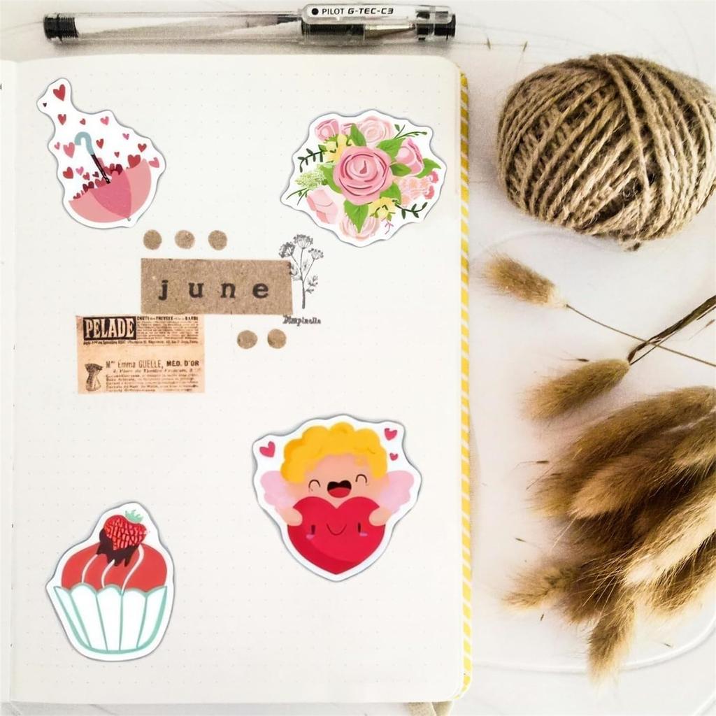 Love Stickers For Scrapbooking, 100 PCS Valentines Stickers For Scrapbook Supplies, Vinyl Stickers For Water Bottles Laptop