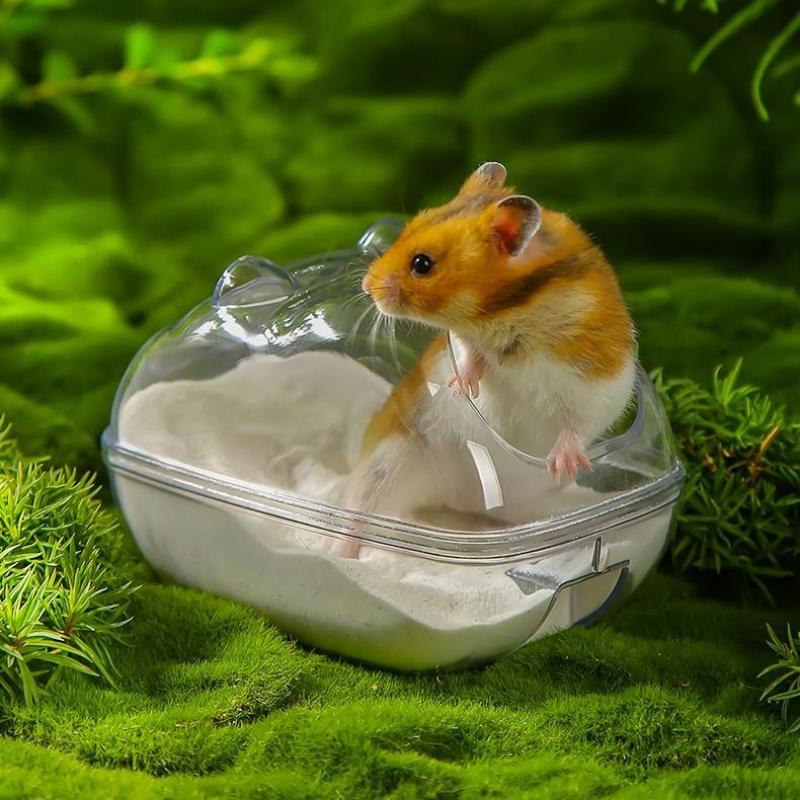 Transparent Hamster Cage External Bathroom Toilet Sandbox Easy To Cleaning Big Space Removable Bath Small Pet Bath Supplies