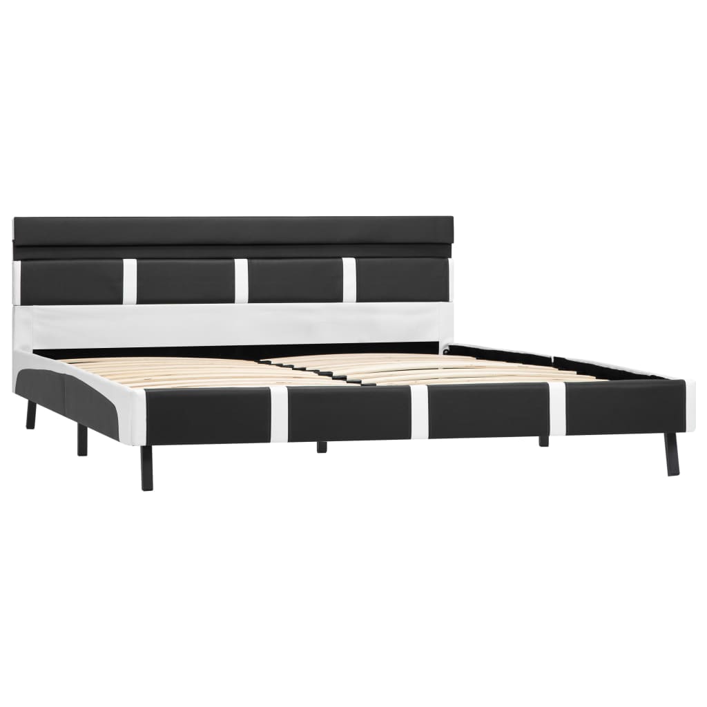 LED Bed Frame in Grey Faux Leather 160 x 200 cm