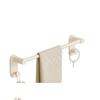 Yimao Cream White Adhesive Bathroom Towel Rack with Hooks