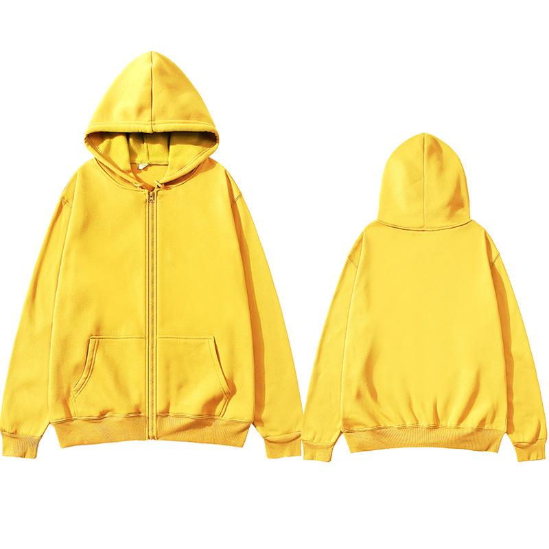 Unisex Zipper Hoodie - Velvet-Lined, Thick, Fashionable, for Autumn/Winter