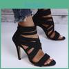 New Size Large Womens Summer Shoes Fashion Elastic Band Fine High Heel Sandals